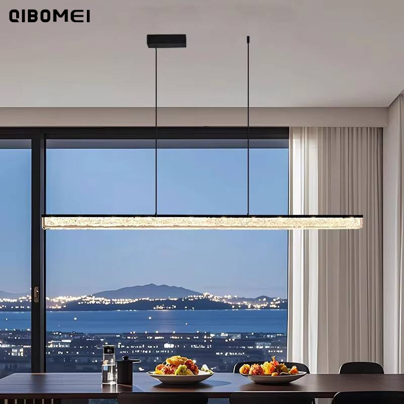 Home Bar Word - LED レストランペンダントライト 2026 新しいモダンなシンプルなダイニングテーブルバー一言ロングシャンデリアホームインテリア装飾照明ランプ