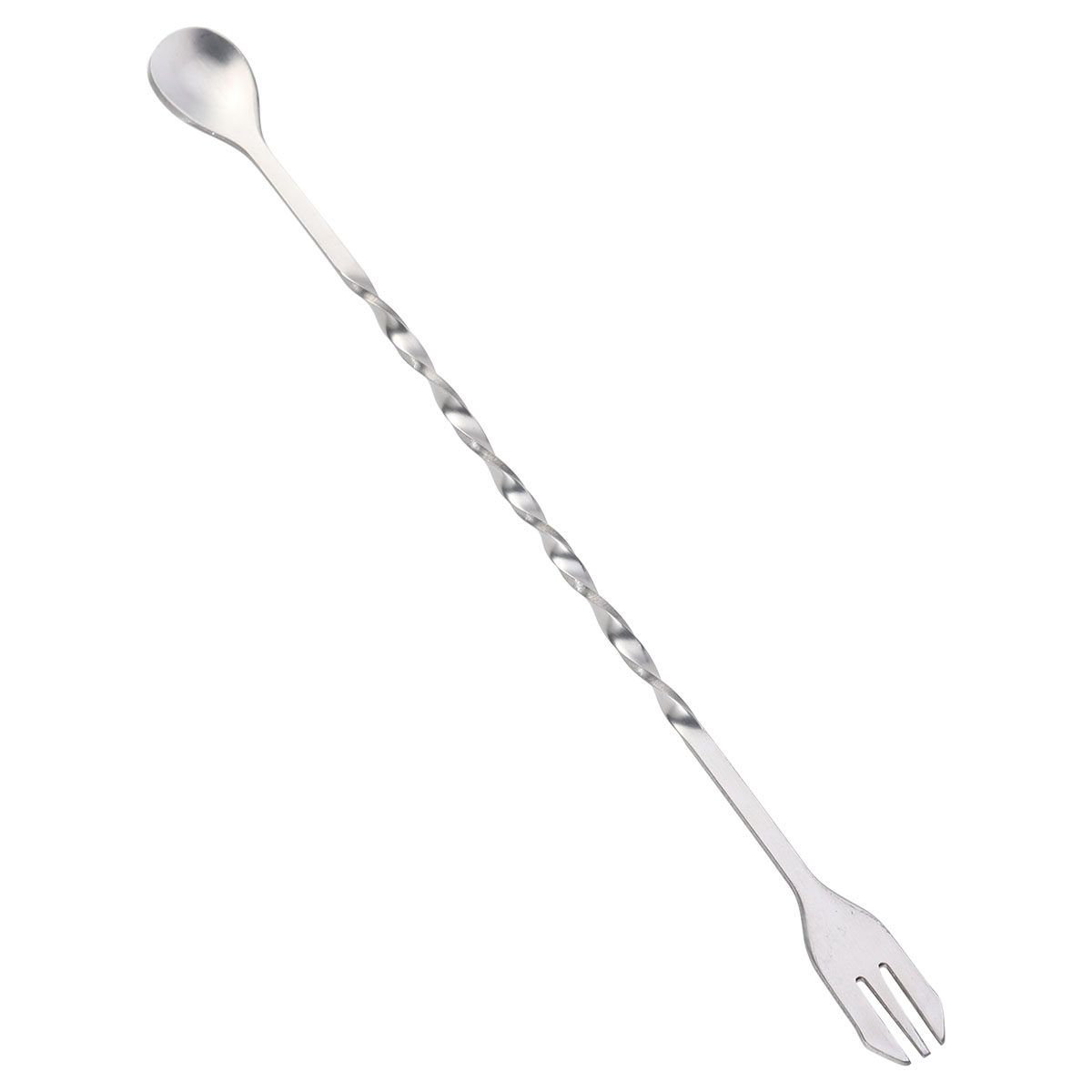 Bar Spoon Twisted - プロ仕様の304ステンレス製カクテルスワリースティック、ねじりスプーン、ミキシングフォーク。シェイカーやハイボールグラス、パーティー、家庭での使用に最適なバーツール。