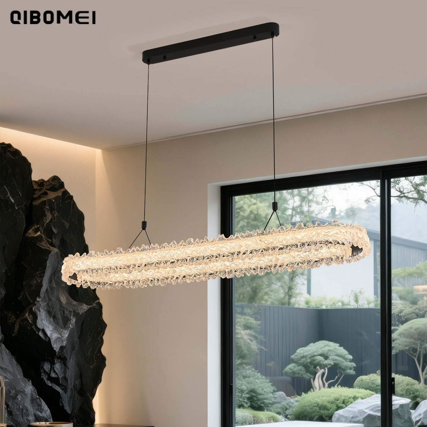 Home Bar Word - シンプルな LED レストランペンダントライトクリエイティブダイニングテーブルとバー一言ロングシャンデリアモダンなホームインテリア照明ランプ