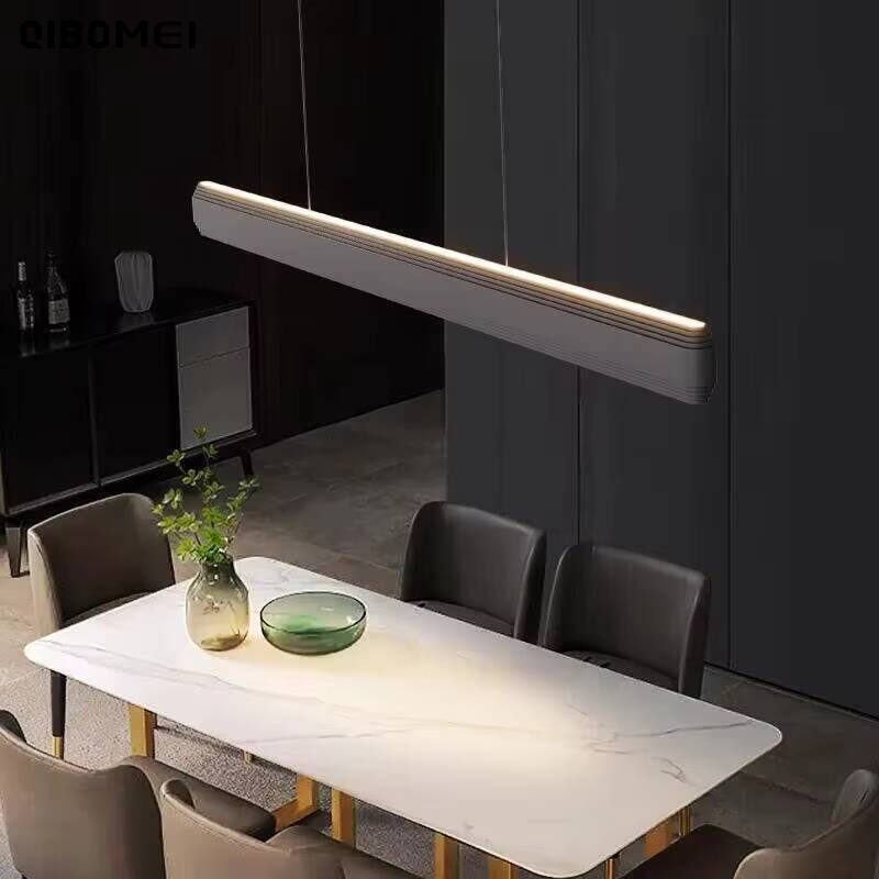 Home Bar Word - シンプルな Led レストランペンダントライト北欧モダンなバーカウンターダイニングテーブル一言ロングシャンデリアホーム屋内照明ランプ