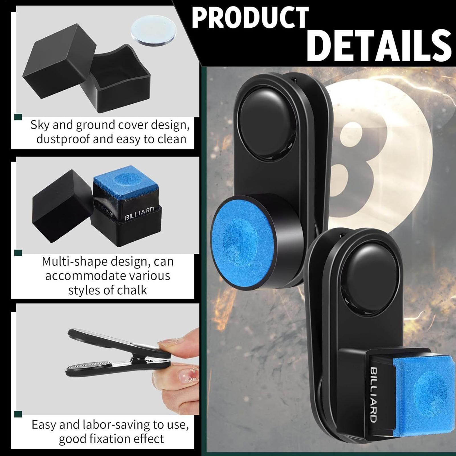 ビリヤード用磁気チョークホルダー、プールキュー用、強力グリッ - Home Bar Setup のレビューと価格