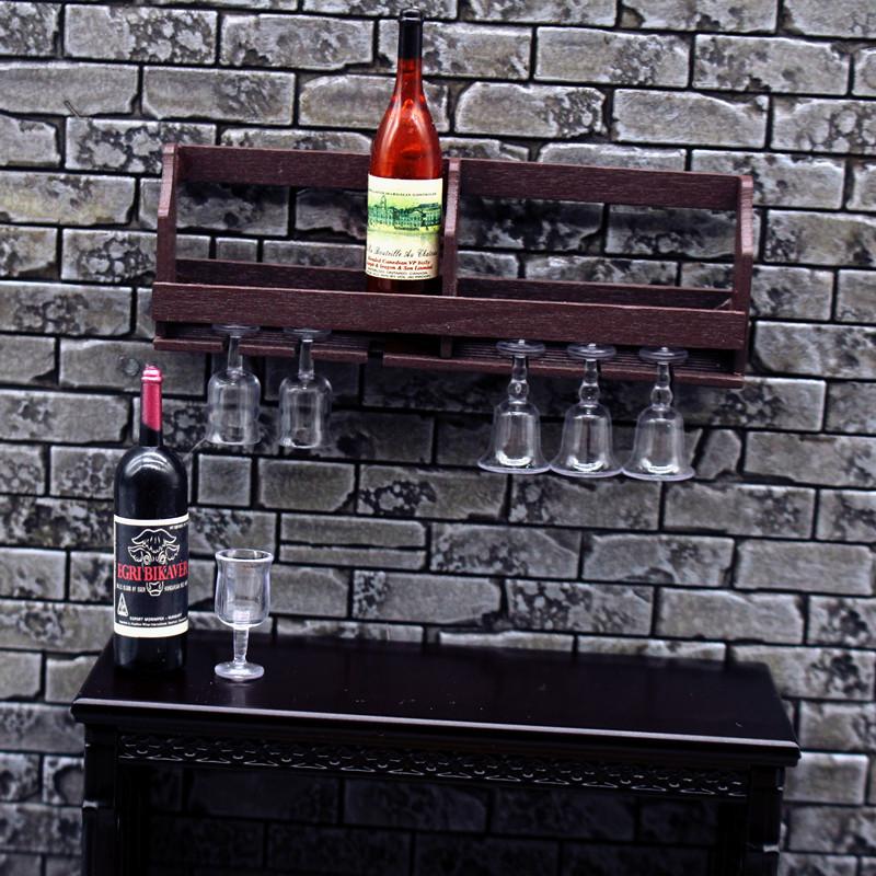 1 セットドールハウスシミュレーション壁掛けワインカップラッ - Home Bar Stand のレビューと価格