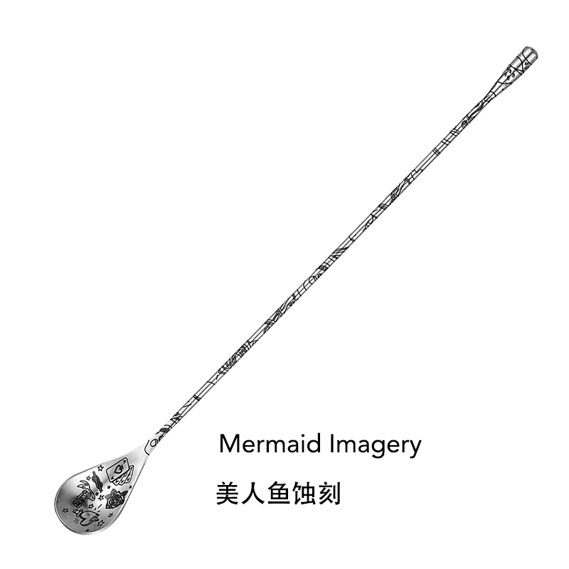 30cm/40cm/50cmの涙型カクテルバースプーン、ミキ - Bar Spoon Twisted のレビューと価格