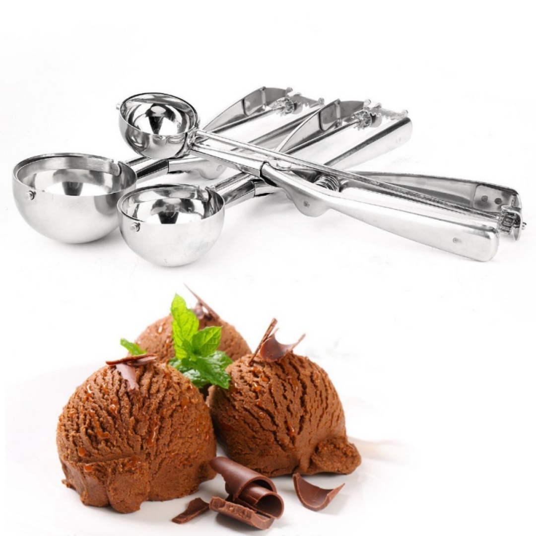 1PC ステンレス鋼アイスクリームスクープ春ハンドルクッキー - Ice Mold Sphere のレビューと価格