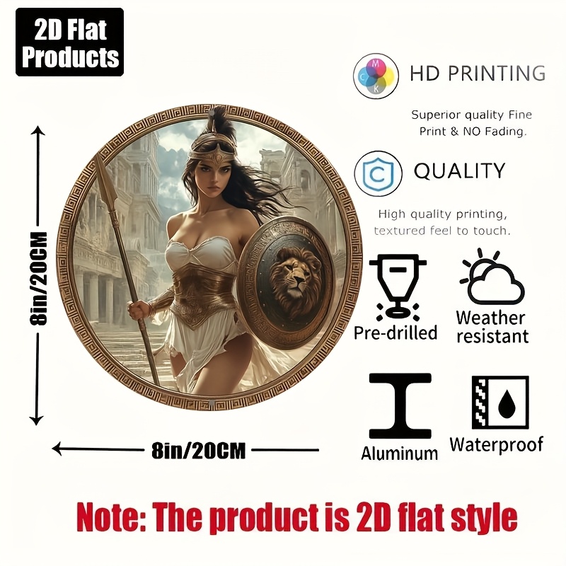 ヴィンテージギリシャ戦士ラウンドアルミニウムウォールアート8 - Home Bar Accessories のレビューと価格