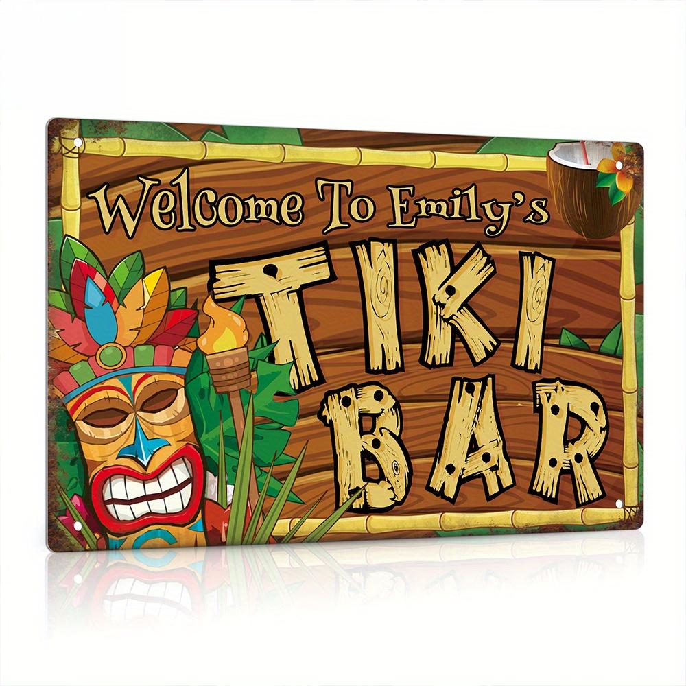 カスタムデコレーションティキバーサイン、名前入り、ヴィンテー - Home Bar Accessories のレビューと価格