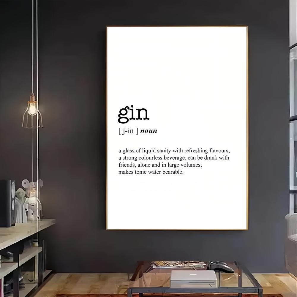 ジンの言葉の定義 HDウォールアートポスター 面白いアーバン - Home Bar Word のレビューと価格