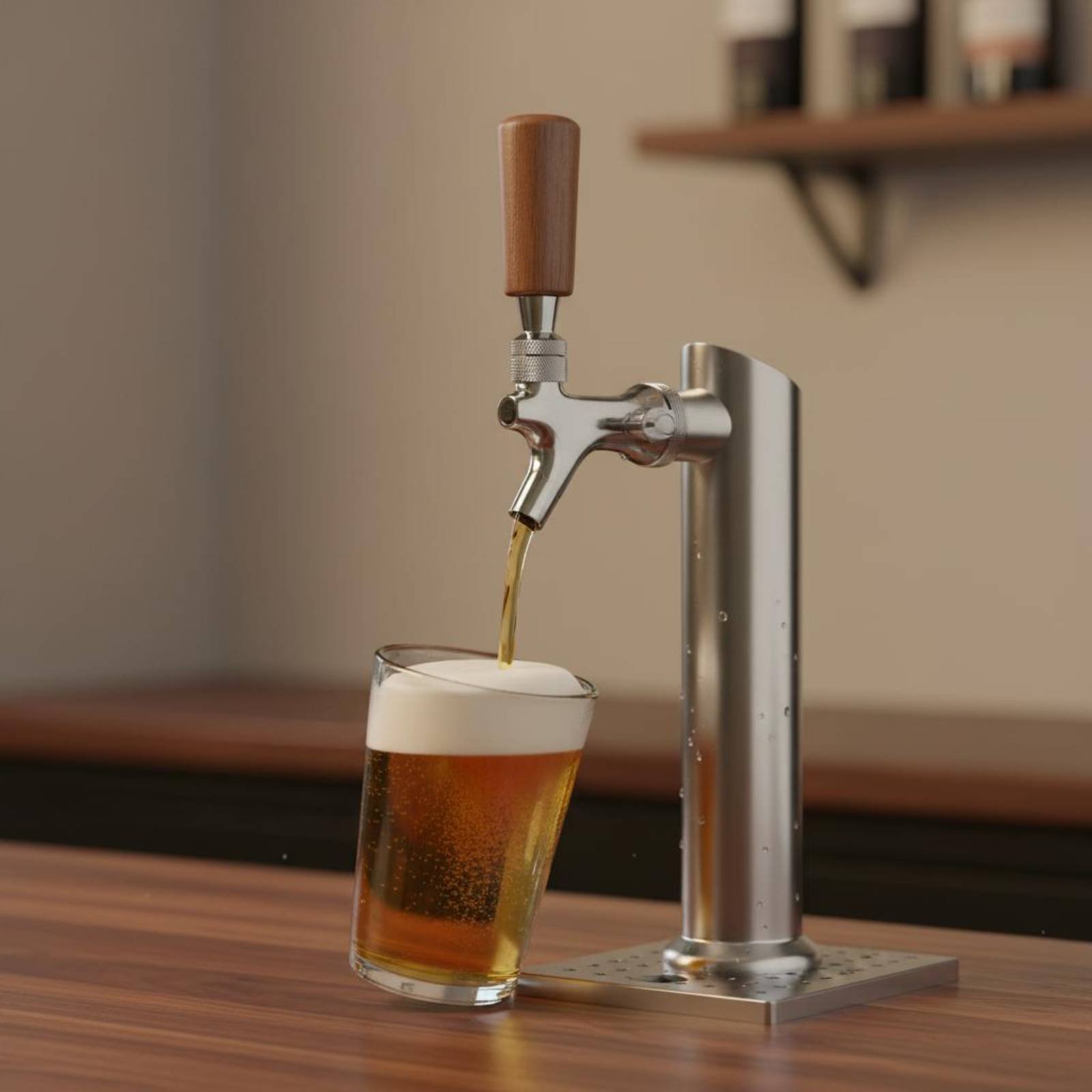 短い木製ビールハンドル、無垢材木製ビールタップハンドルバーア - Home Bar Accessories のレビューと価格