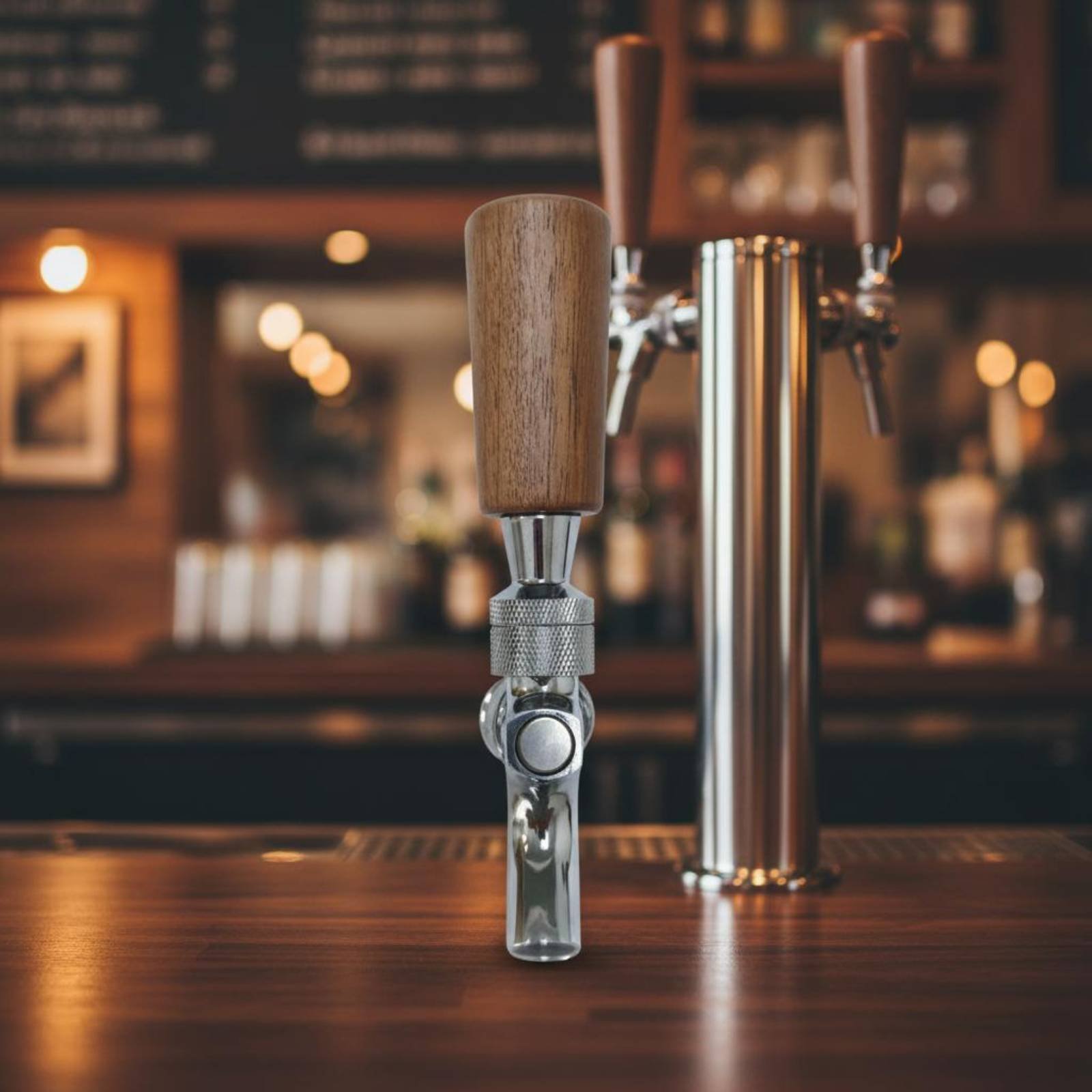 短い木製ビールハンドル、無垢材木製ビールタップハンドルバーア - Home Bar Accessories のレビューと価格