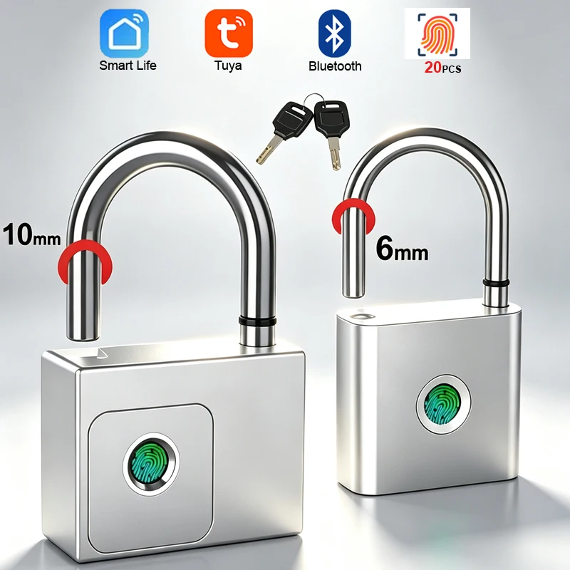 指紋認証南京錠 Bluetoothスマートホームドアロック  - Home Bargains のレビューと価格